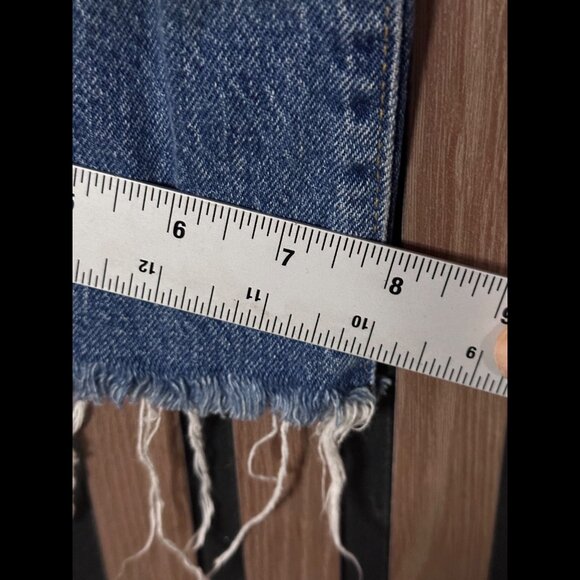 BDG Urban Outfitters Jeans 24 Womens Blue Stretch High Rise Flare Frayed Denim - Picture 6 of 10